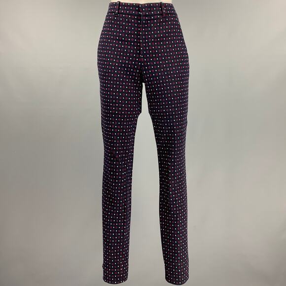 GUCCI Size 0 Navy Red Cotton Heart Narrow Leg Casual Pants - Picture 1 of 7
